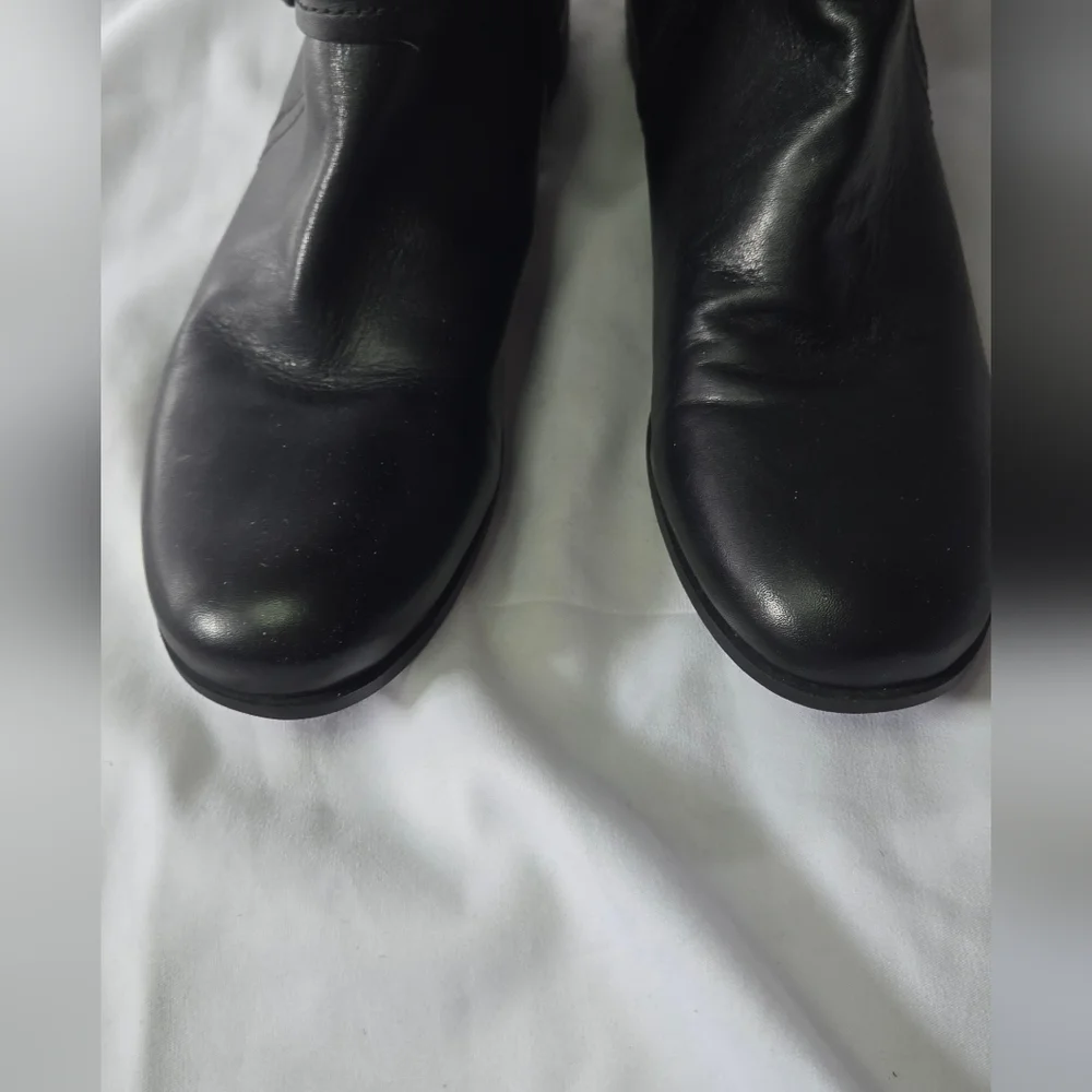 Nine West Vashiza Black Leather Tall Riding Boots Size 8